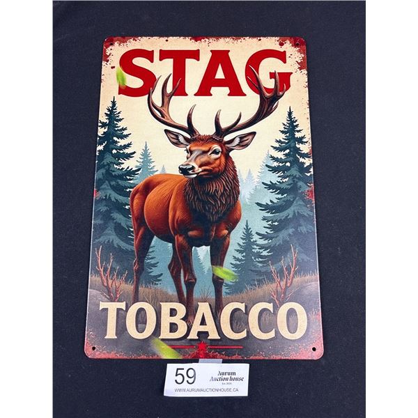 8x12" Stag Tobacco Vintage Style Reproduction Tin Sign