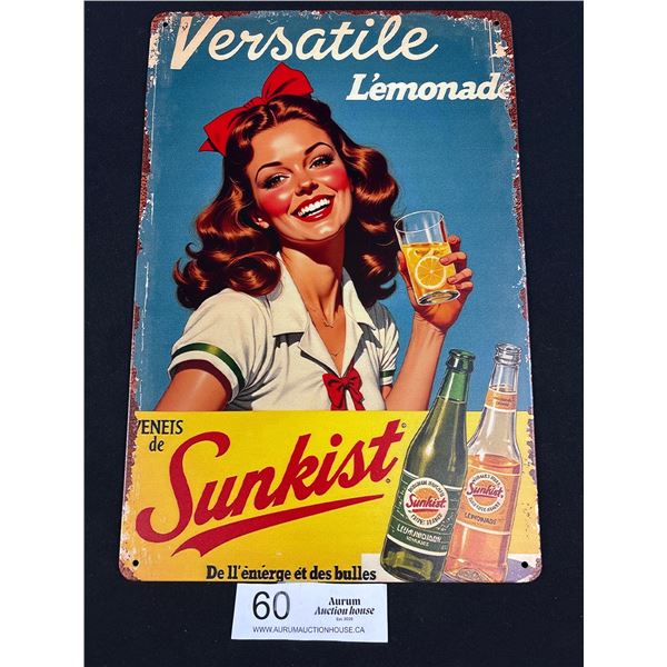 8x12" Vintage Style Sunkist Reproduction Tin Sign