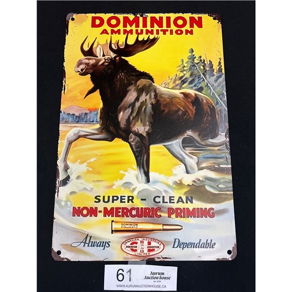 8x10" Dominion Ammunition Vintage Style Reproduction Tin Sign