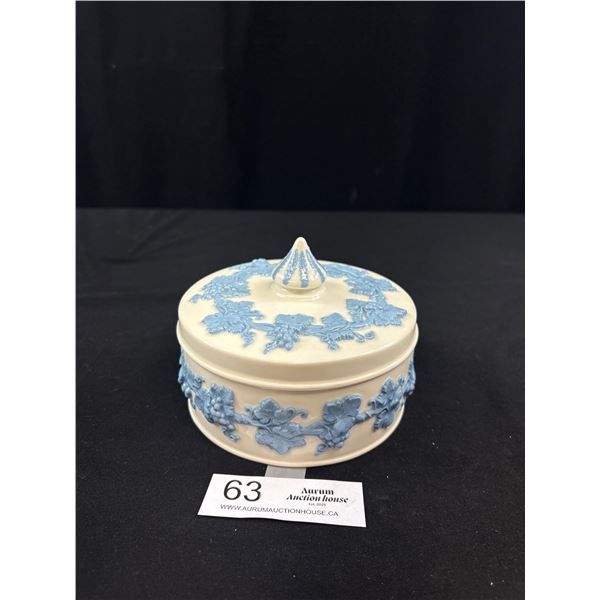 Vintage Wedgewood Queensware Lavender on Cream Hand Painted Lidded Candy/Trinket Box