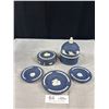 Image 1 : Vintage Wedgewood Blue Jasperware Lot Dome Trinket Jar etc
