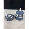 Image 2 : Vintage Wedgewood Blue Jasperware Lot Dome Trinket Jar etc