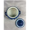 Image 3 : Antique Wedgewood Jasperware Dark Blue Teapot, Cream and Sugar