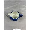 Image 10 : Antique Wedgewood Jasperware Dark Blue Teapot, Cream and Sugar