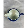 Image 9 : Vintage Wedgewood Jasperware Blue Teapot with Lidded Sugar and Creamer