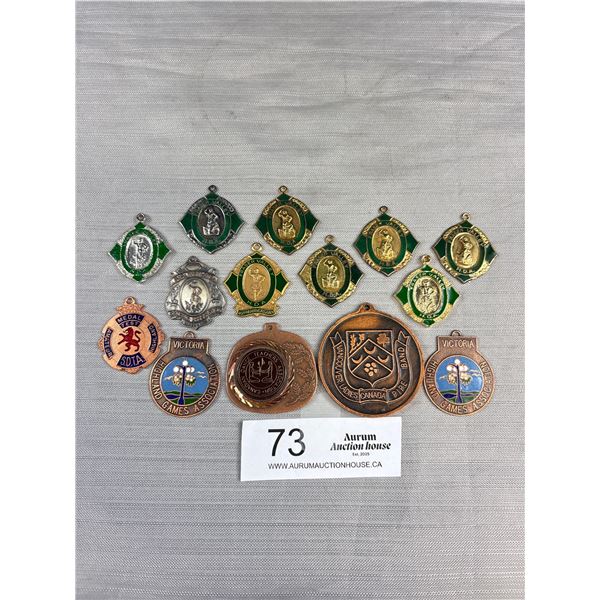 Assorted Vintage Highland Games Medallions Enamel