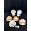 Image 1 : Lot of 6 Vintage Bone China Teacups + Saucers, No Chips or Cracks, Aynsley, Royal Doulton, etc