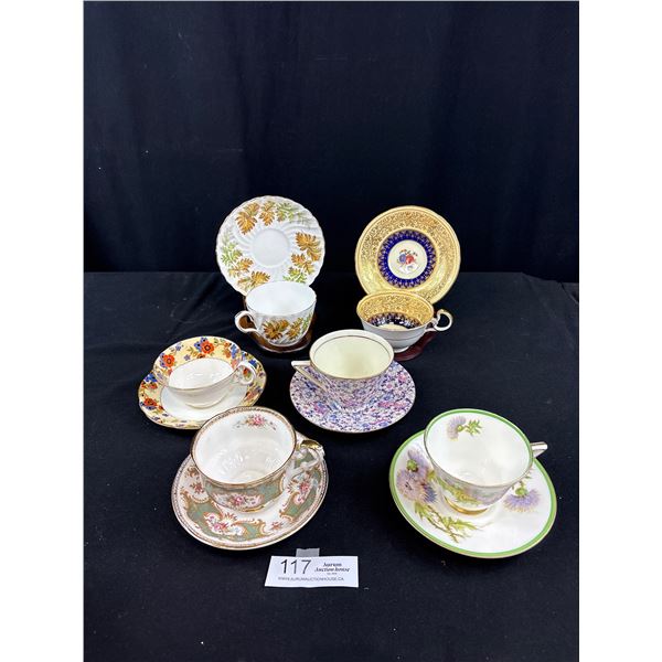 Lot of 6 Vintage Bone China Teacups + Saucers, No Chips or Cracks, Aynsley, Paragon, etc