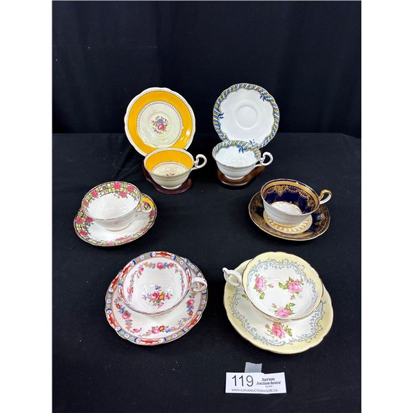 Lot of 6 Vintage Bone China Teacups + Saucers, No Chips or Cracks, All Aynsley