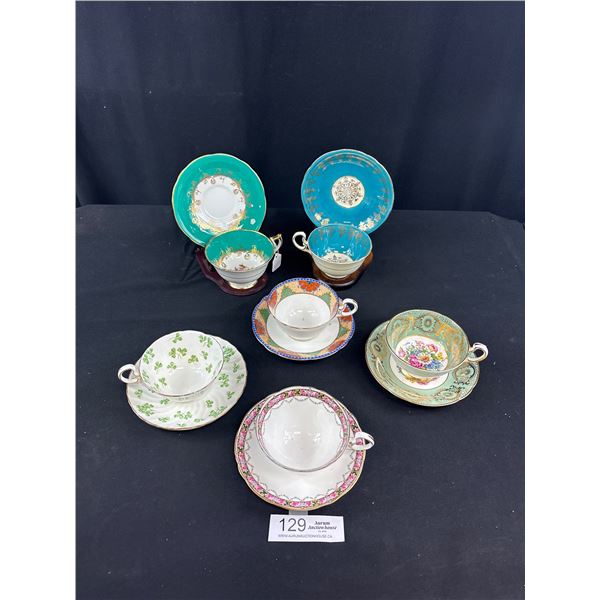 Lot of 6 Vintage Bone China Teacups + Saucers, No Chips or Cracks, 4 Aynsley, 2 Paragon