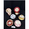 Image 1 : Lot of 6 Vintage Bone China Teacups + Saucers, No Chips or Cracks, Aynsley, Paragon, etc