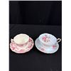 Image 9 : Lot of 6 Vintage Bone China Teacups + Saucers, No Chips or Cracks, Aynsley, Paragon, etc
