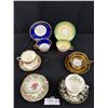 Image 1 : Lot of 6 Vintage Bone China Teacups + Saucers, No Chips or Cracks, Anysley, Royal Albert, etc