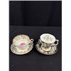 Image 6 : Lot of 6 Vintage Bone China Teacups + Saucers, No Chips or Cracks, Anysley, Royal Albert, etc
