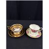 Image 9 : Lot of 6 Vintage Bone China Teacups + Saucers, No Chips or Cracks, Anysley, Royal Albert, etc
