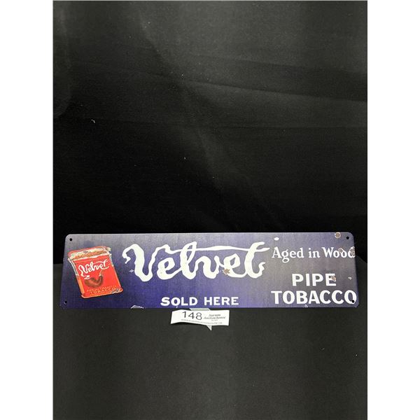 4" x 16" Velvet Pipe Tobbaco Vintage Style Reproduction Tin Sign