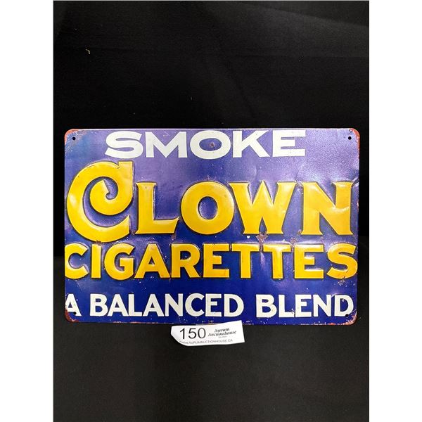 8" x 12" Clown Cigarettes Vintage Style Reproduction Tin Sign