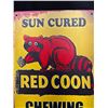 Image 3 : 8" x 12" Sun Cured Red Coon Chewing Tobacco Vintage Style Reproduction Tin Sign
