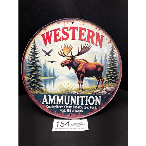 8" Diameter Wester Ammunition Vintage Style Reproduction Sign