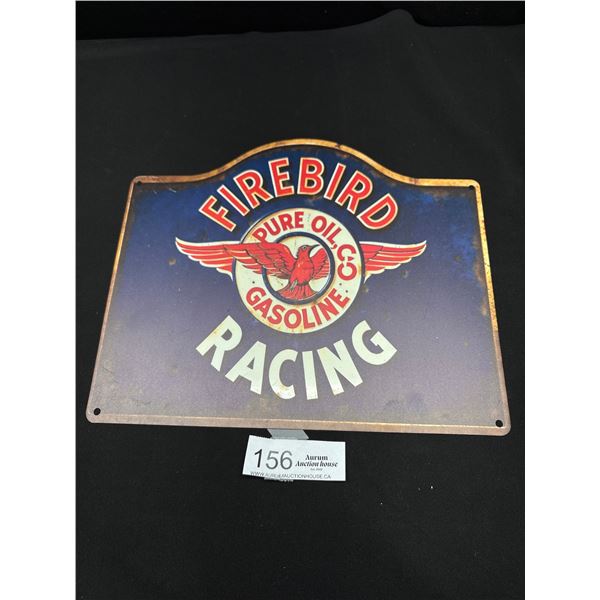 10" x 12" Firebird Pure Oil Gasoline Racing Vintage Style Reproduction Sign