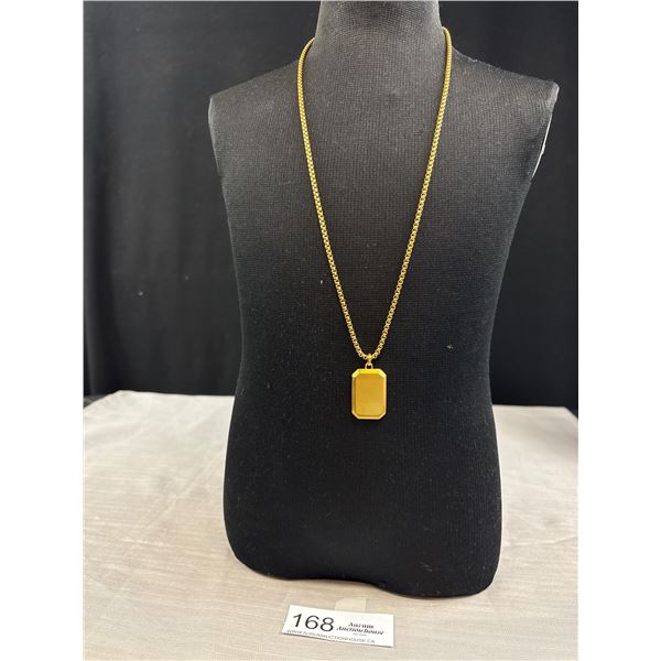Quality Solid Chain  + Pendant Gold Plate C.1980s