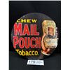 Image 1 : 8" Diameter Chew Mail Pouch Tobacco Vintage Style Reproduction Tin Sign