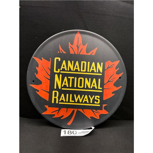 8" Diameter Canada National Railways Vintage Style Reproduction Tin Sign