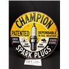 Image 1 : 8" Diameter Champion Spark Plugs Vintage Style Reproduction Tin Sign