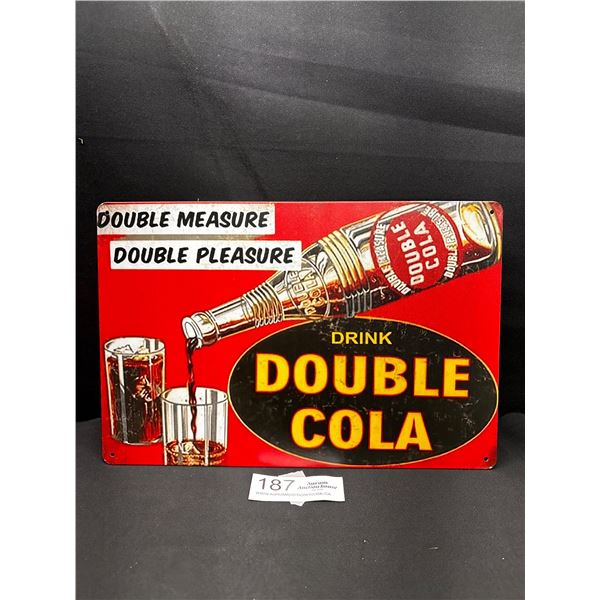 8" x 12" Double Cola Vintage Style Reproduction Tin Sign