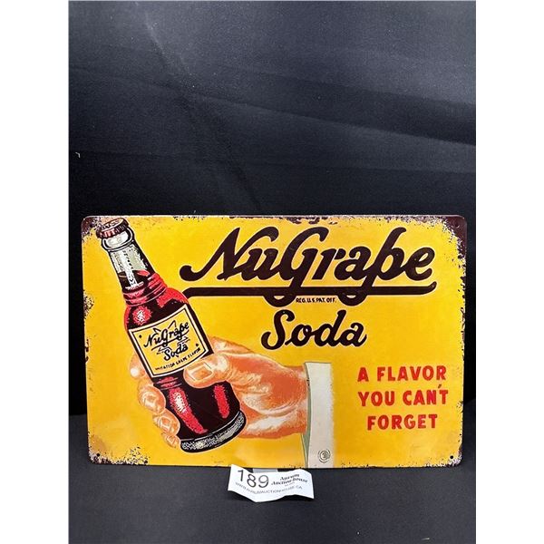 8" x  12" My Grape Soda  Vintage Style Reproduction Tin Sign