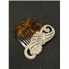 Image 2 : A Good Art Deco Rhinestone + Faux Tortoishell Hair Clip 1930s