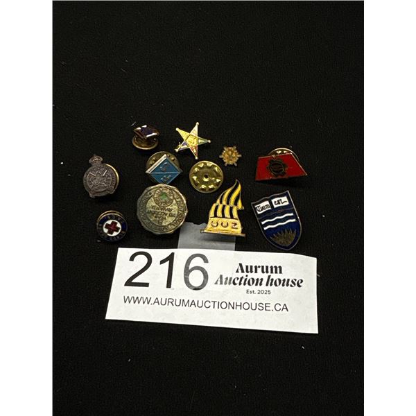 12 Vintage Enamel Badges/Pins