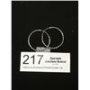 Image 1 : Pair of Sterling (.925) Hoop Earrings 1.25" Diameter