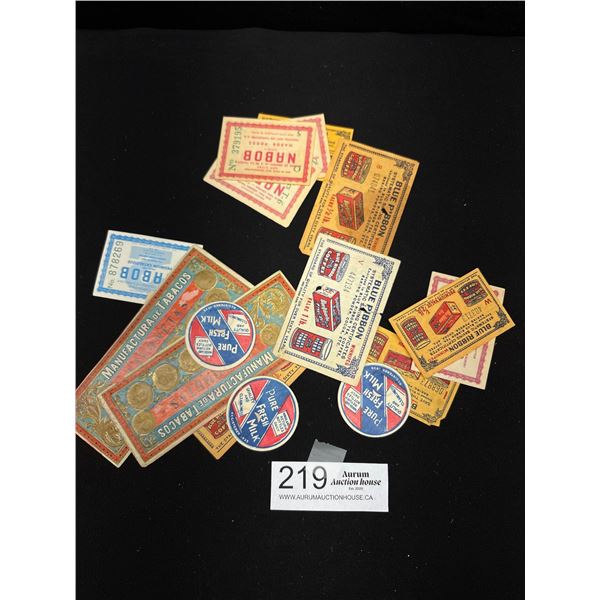 An Interesting Lot of Vintage Ppaer Coupons, Labels + Bottles