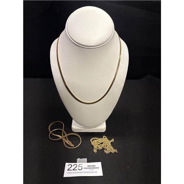 3 Nice Quality Goldtone Chains/Necklaces