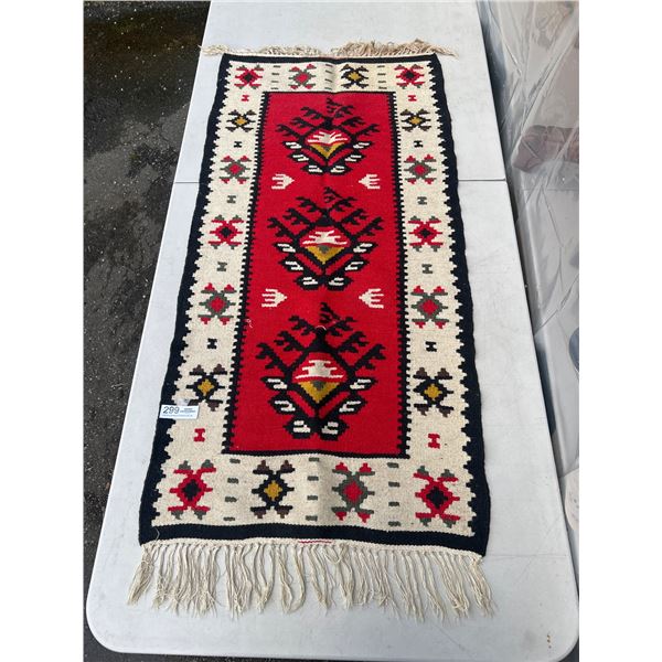 Vintage Turkish Rug Flat Weave Design Multicolour100% Wool 4t long