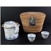 Image 1 : Chinese Porcelain Teapot in Basket