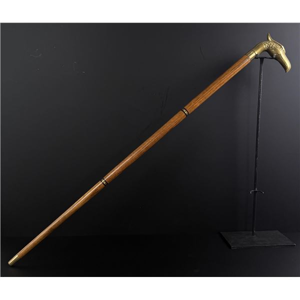 Brass and Wood Folding Travel Walking Stick Cane