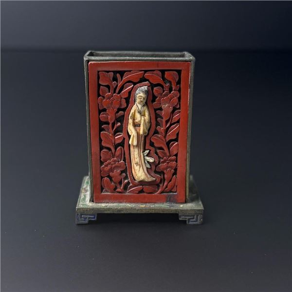 Chinese Cinnabar Cloisonne Match Box