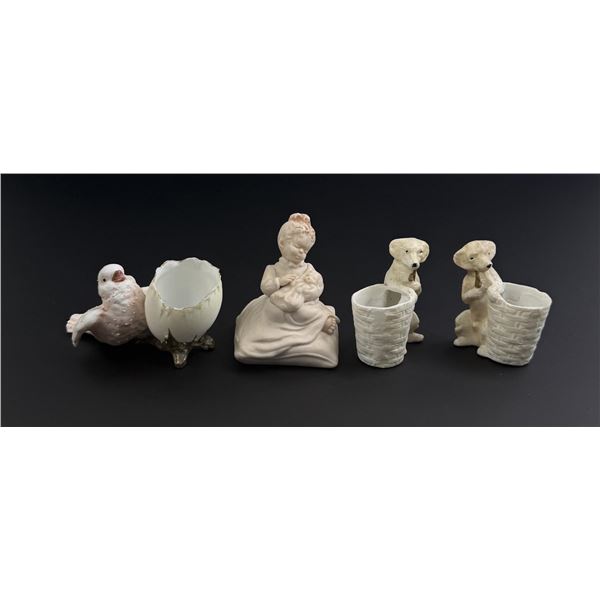 Group of Bisque Toothpick Holders and Figurines
