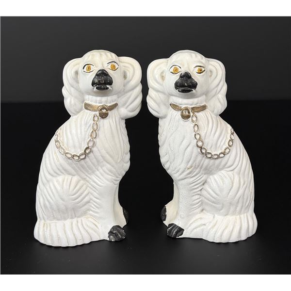 Pair of English White Staffordshire Dogs