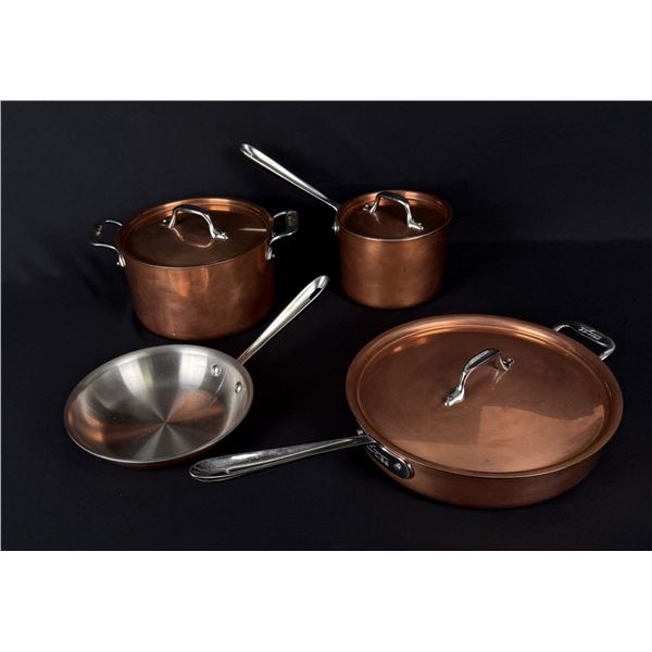 All Clad Copper Pots and Pans Set