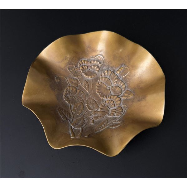 Brass Pansy Flower Dish Bowl