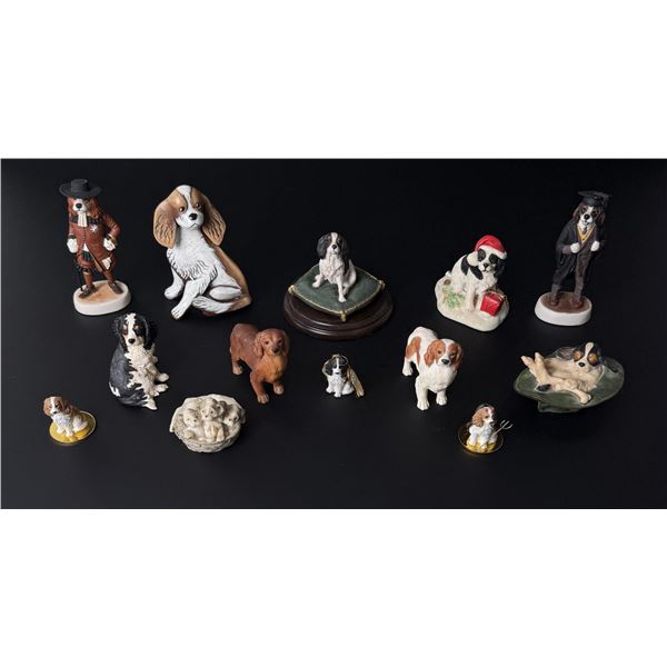 Collection of Resin Dog Figurines