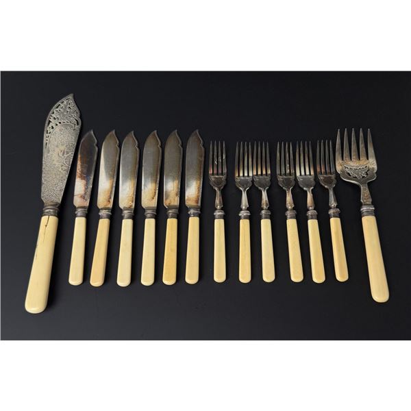 Edwardian Electro Plate Fish Serving Flatware