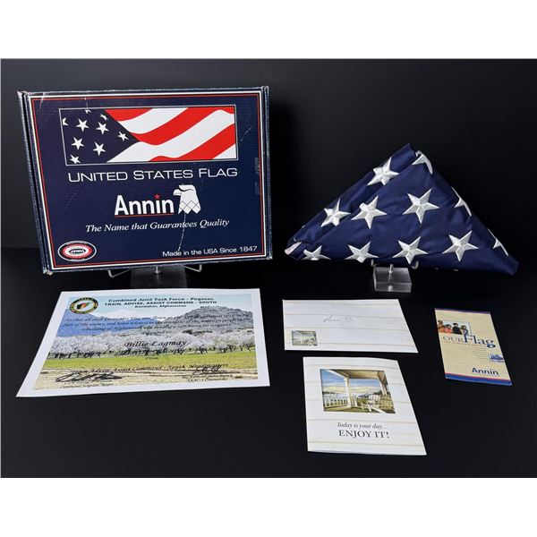 Annin Nylon United States Flag Afghanistan Flown