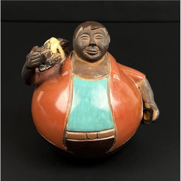 Signed Peruvian Chulucanas Clay Sculpture