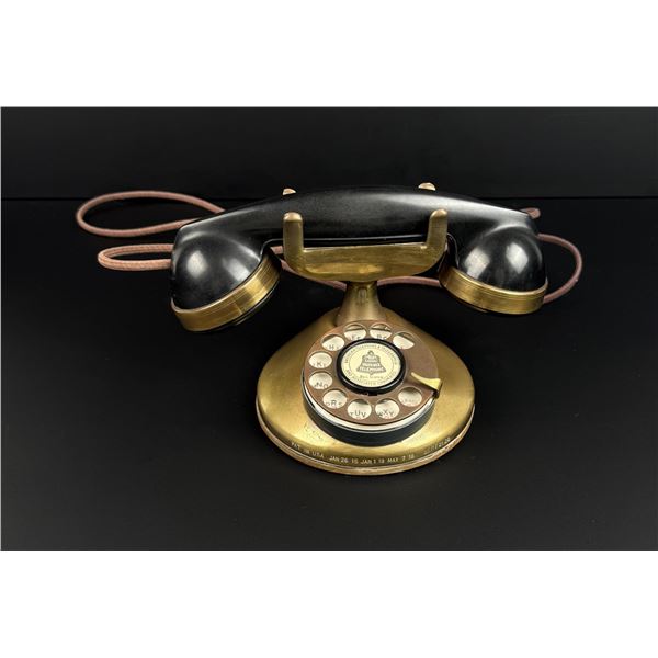Brass Automatic Electric Monophone Rotary Phone