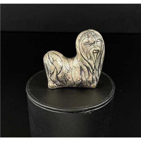 Tibetan Sterling Silver Lhasa Apso Dog Figurine