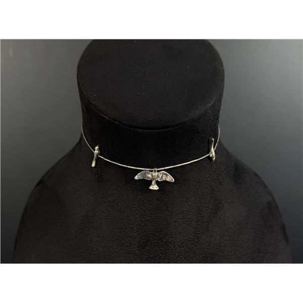 Navajo Sterling Silver Bird Choker Necklace